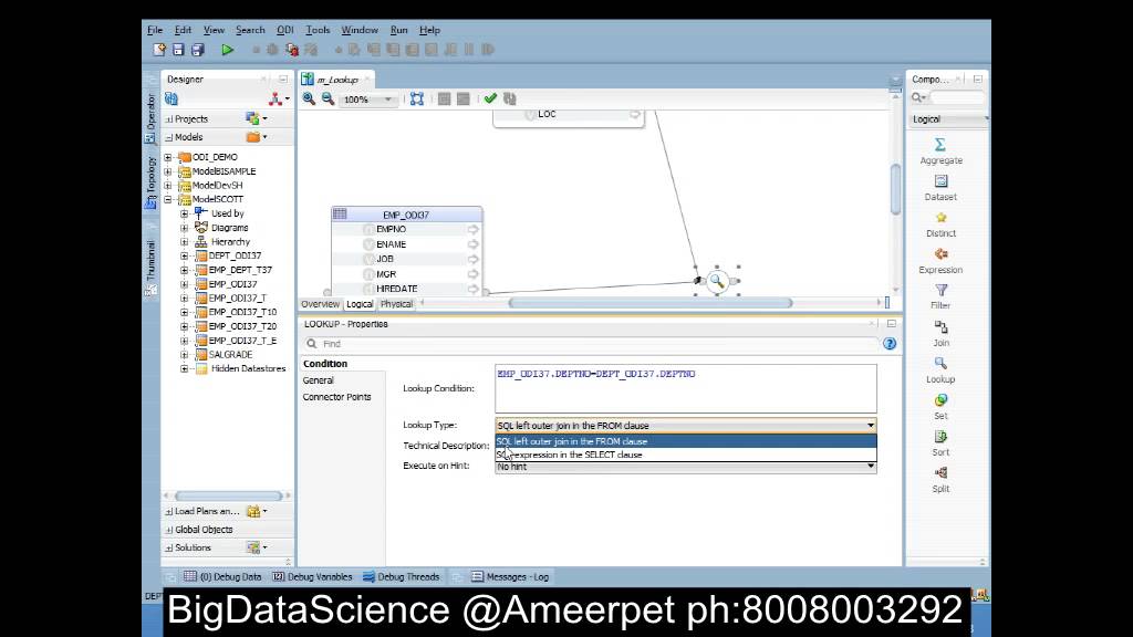 ODI 12C || Usage of LOOKUP Component || BigDataScience Technologies