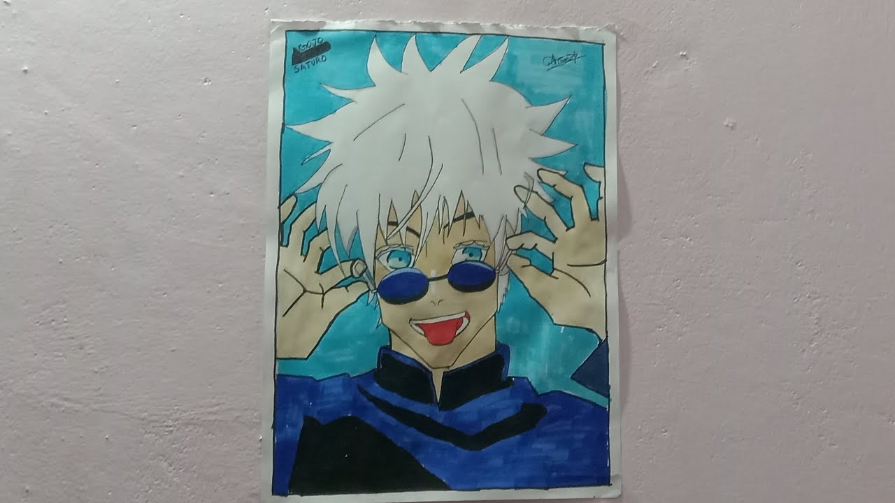 How to draw gojo saturo