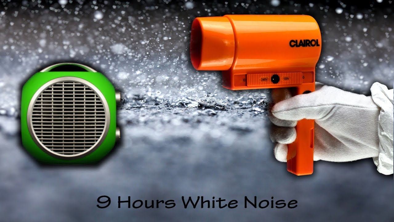 Hair Dryer Sound 174 and Fan Heater Sound 2 and Rain and Thunder | ASMR | 9 Hours White Noise