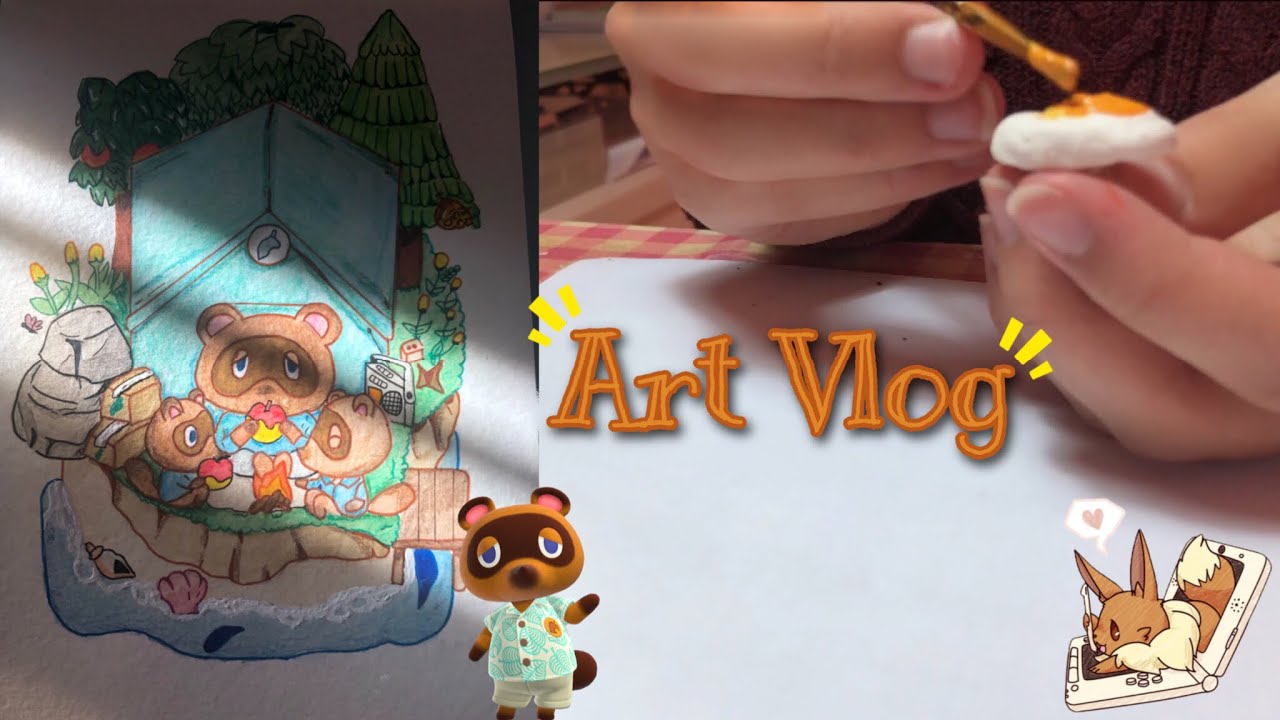 Art vlog🌈🌟🎨 (الكثير من الرسم،اعمال بعجينة السيراميك)