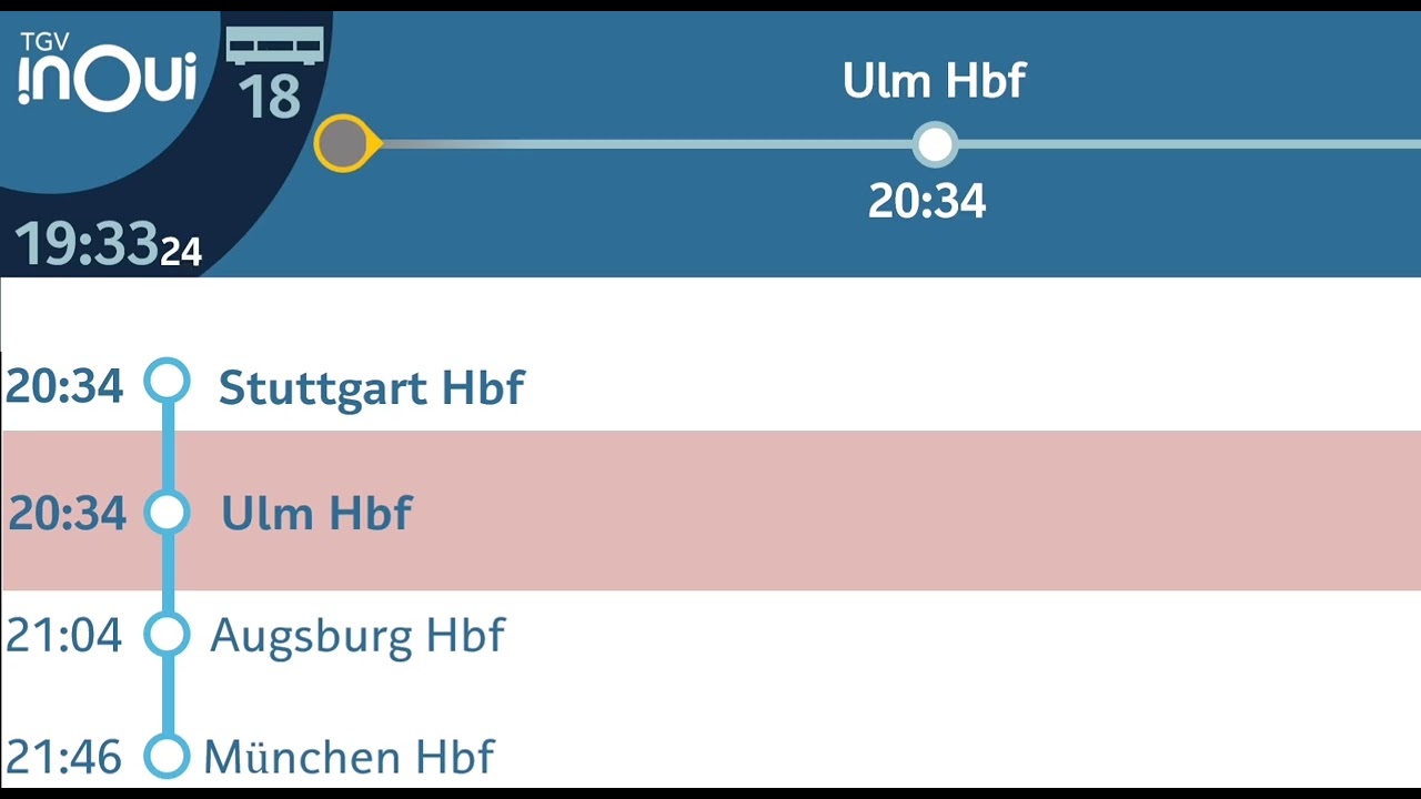 TGV-InOui | Begrüßungsansage im TGV 9577 ab Stuttgart Hbf