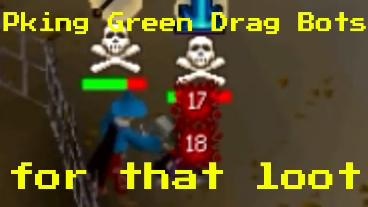 OSRS PURE Pking Killing  bots and players  Green dragons 2019