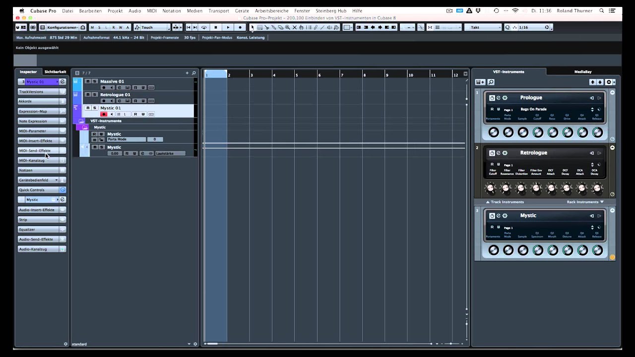 Cubas 8: 20.10 Einbinden von VST-Instrumenten in Cubase 8