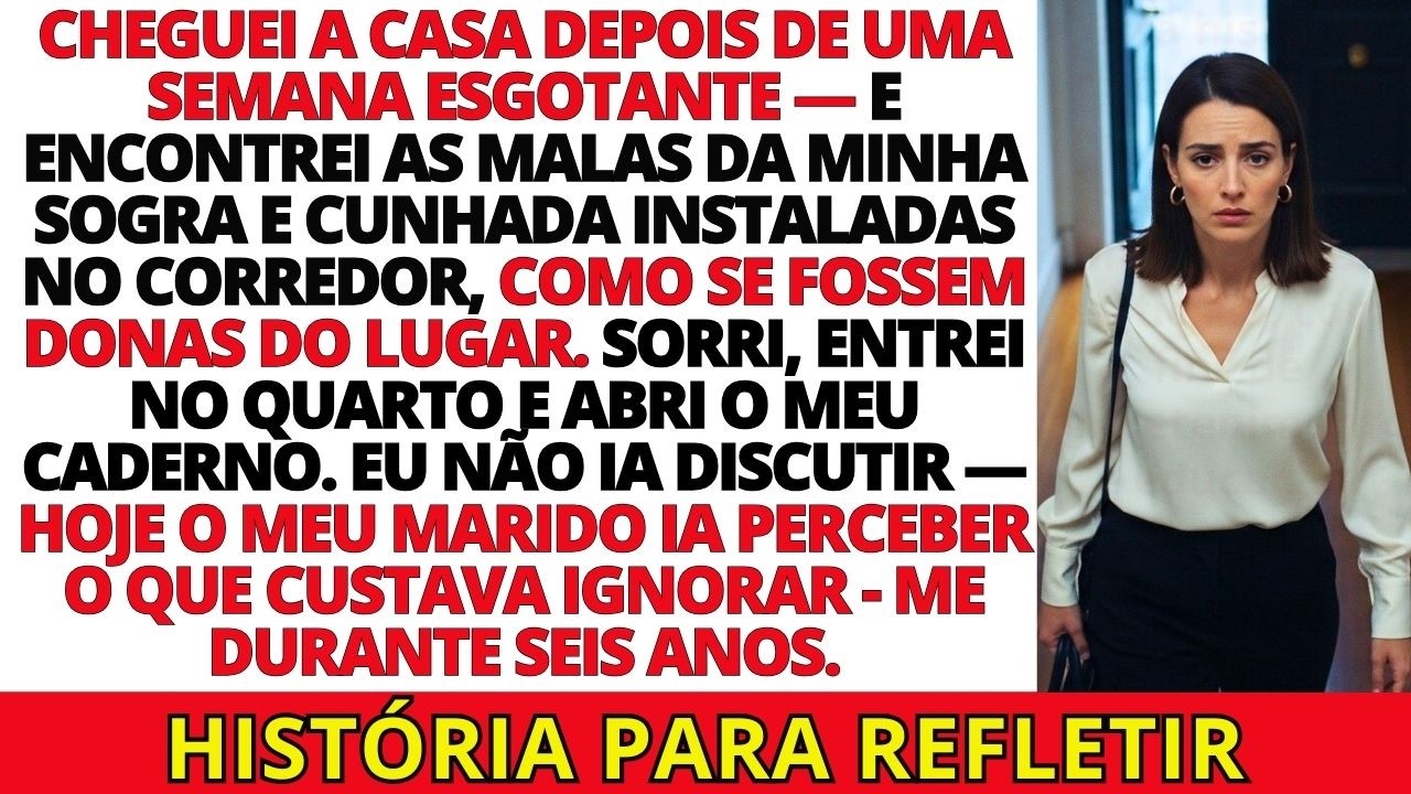 Cheguei a casa e encontrei as malas da minha sogra e cunhada na entrada. O meu marido apenas...