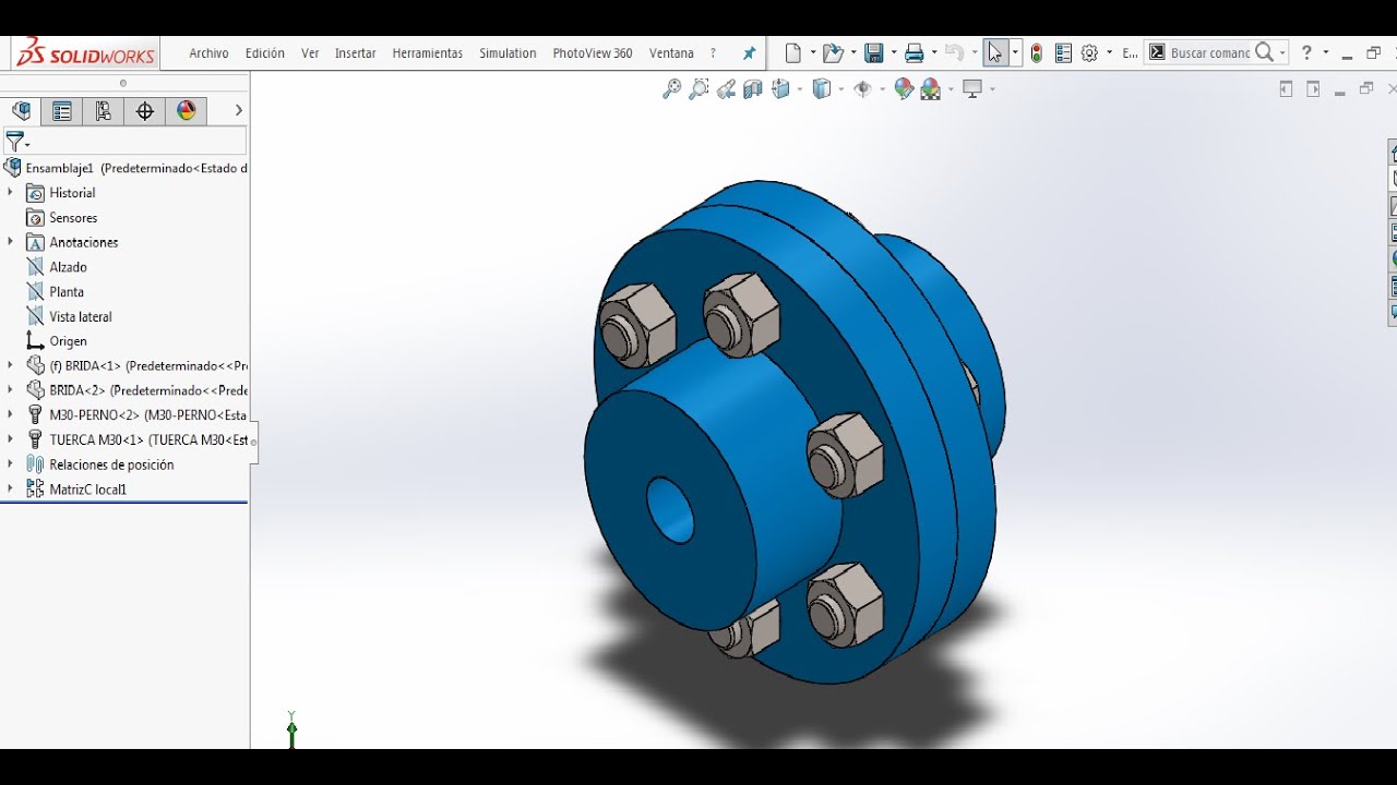 TUTORIAL SOLIDWORKS - MATRIZ - OPERACIONES DE TALADRADO - TOOLBOX, ENSAMBLE