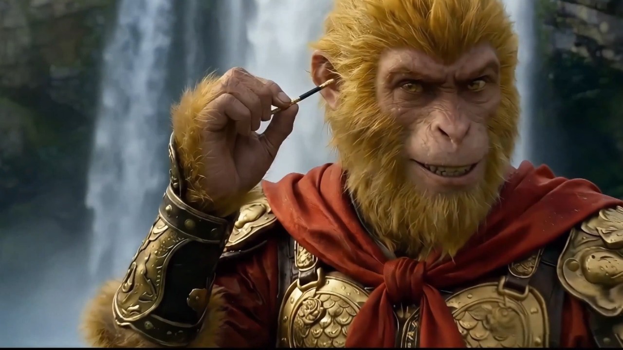 小猴子遇見命中註定的鐵棒子，全世界人都在看的魔幻故事#aiart 动画 #东方美学 #AI视频 #AIChannel #中式美学 #非遗#aigc#西游记#黑悟空#2k#高清