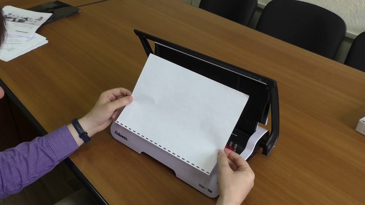 Как выполнить переплет документов на Fellowes Star +