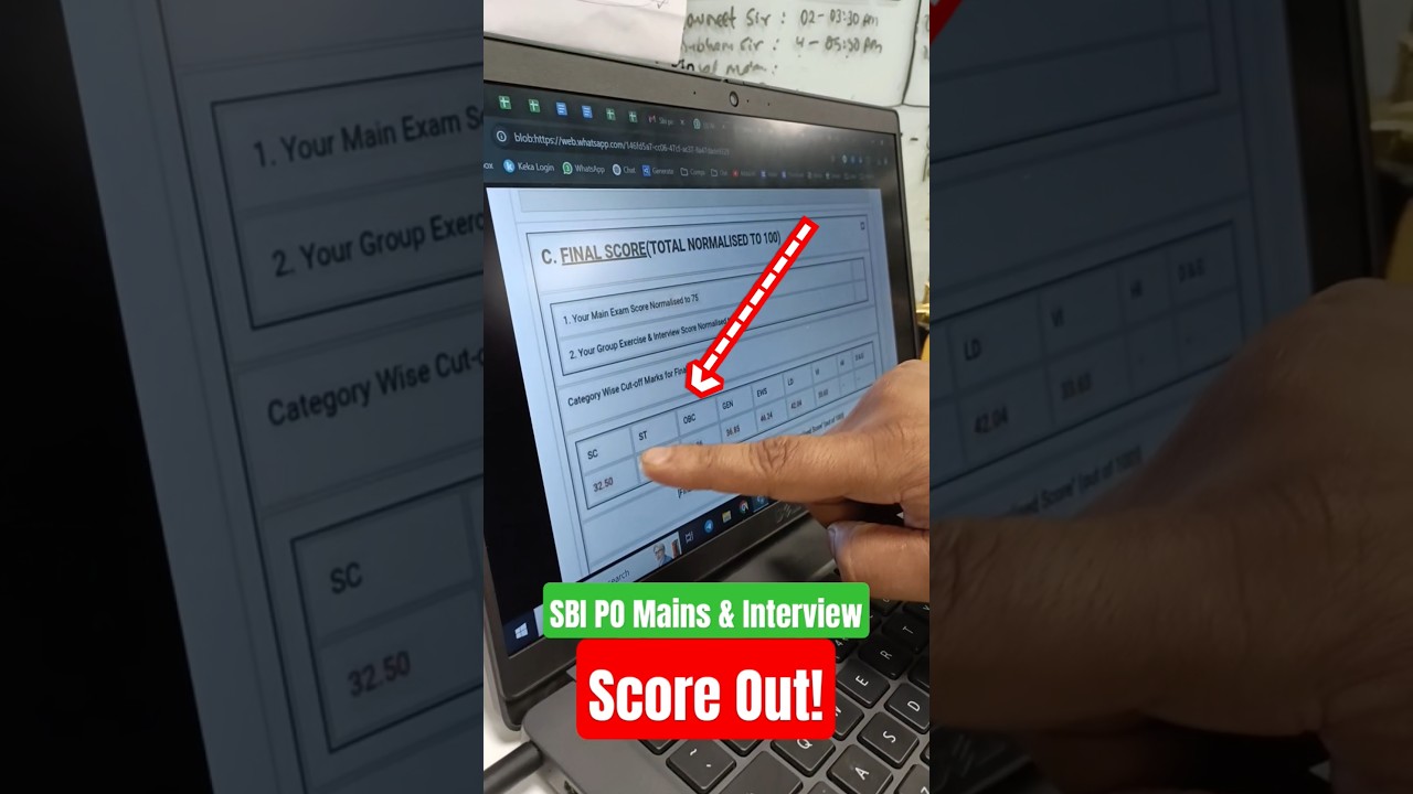 SBI PO Mains and Interview Score Out! 🏆