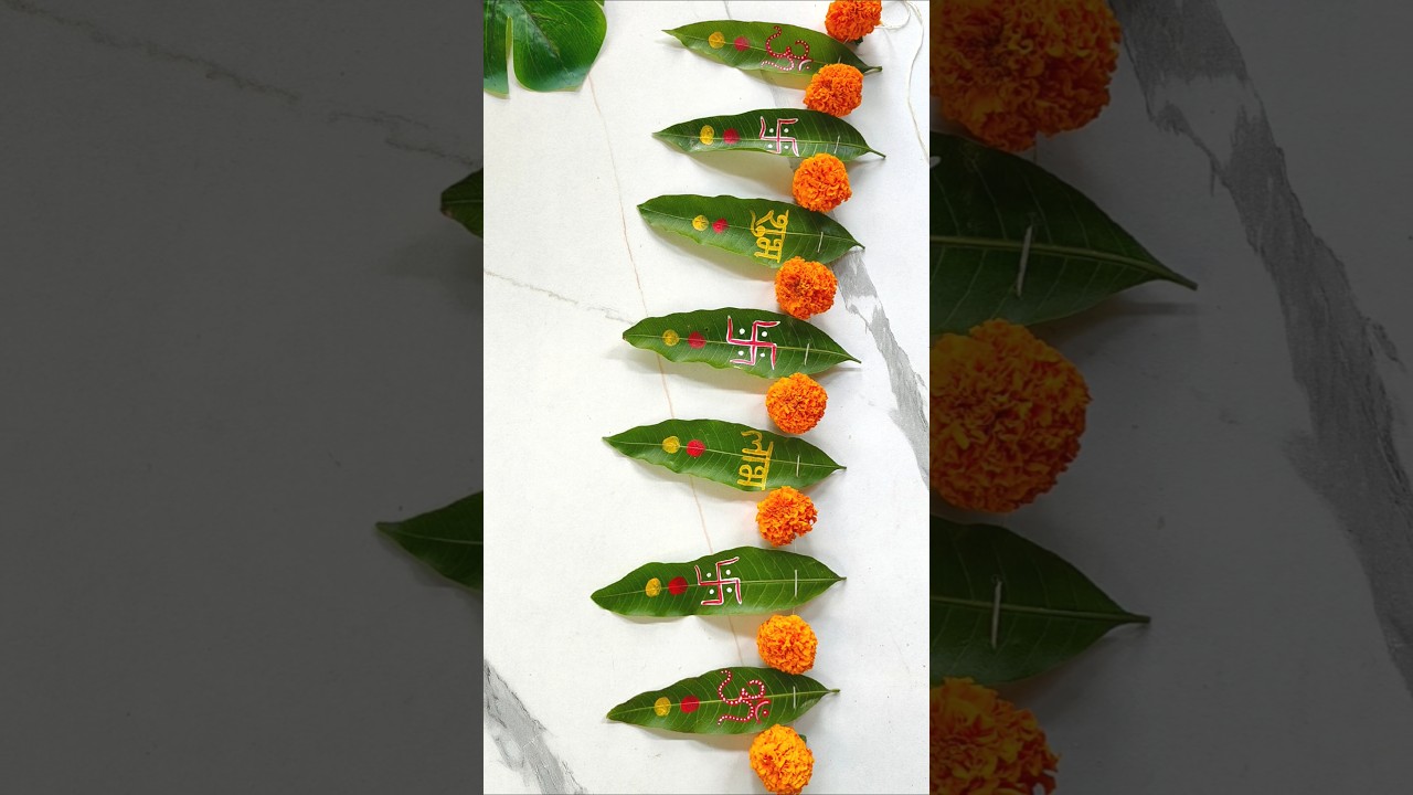 Mango Leaves Decoration Idea for Gudipadwa & Navratri | Eco-Friendly Festive Decor DIY #shorts #diy