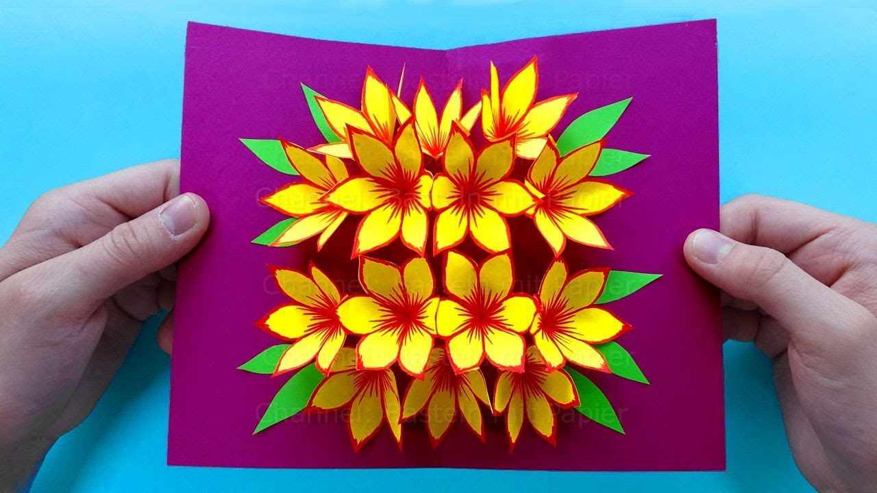 как сделать 3D открытку с цветами 💐