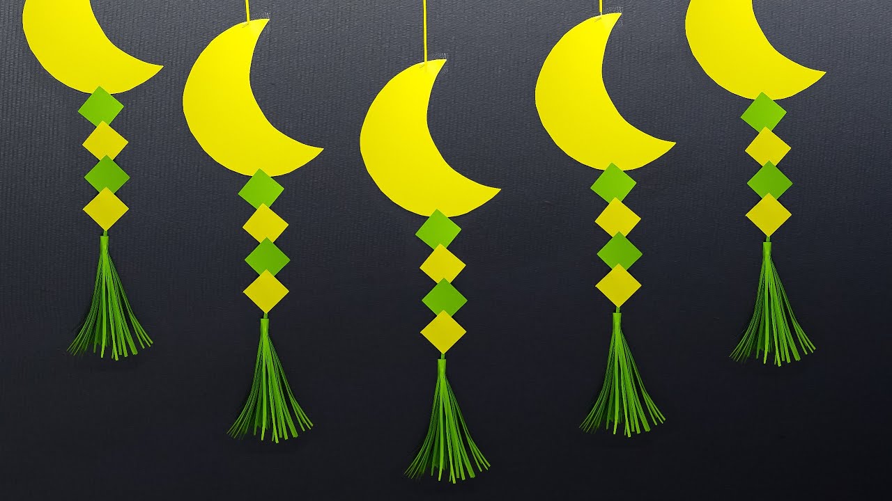 Ide kreatif hiasan ramadhan simple dari kertas untuk dekorasi hiasan dinding ramdhan