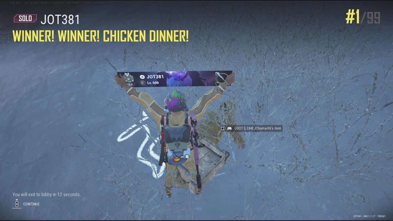 JOT381 PUBG 200226 VIKENDI 8 KILLS 2375th SOLO WIN 1/99 CHICKEN DINNER SOLO