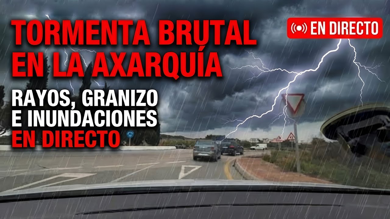 🔴 Tormenta BRUTAL en la Axarqu&iacute;a: Rayos, granizo e inundaciones en directo
