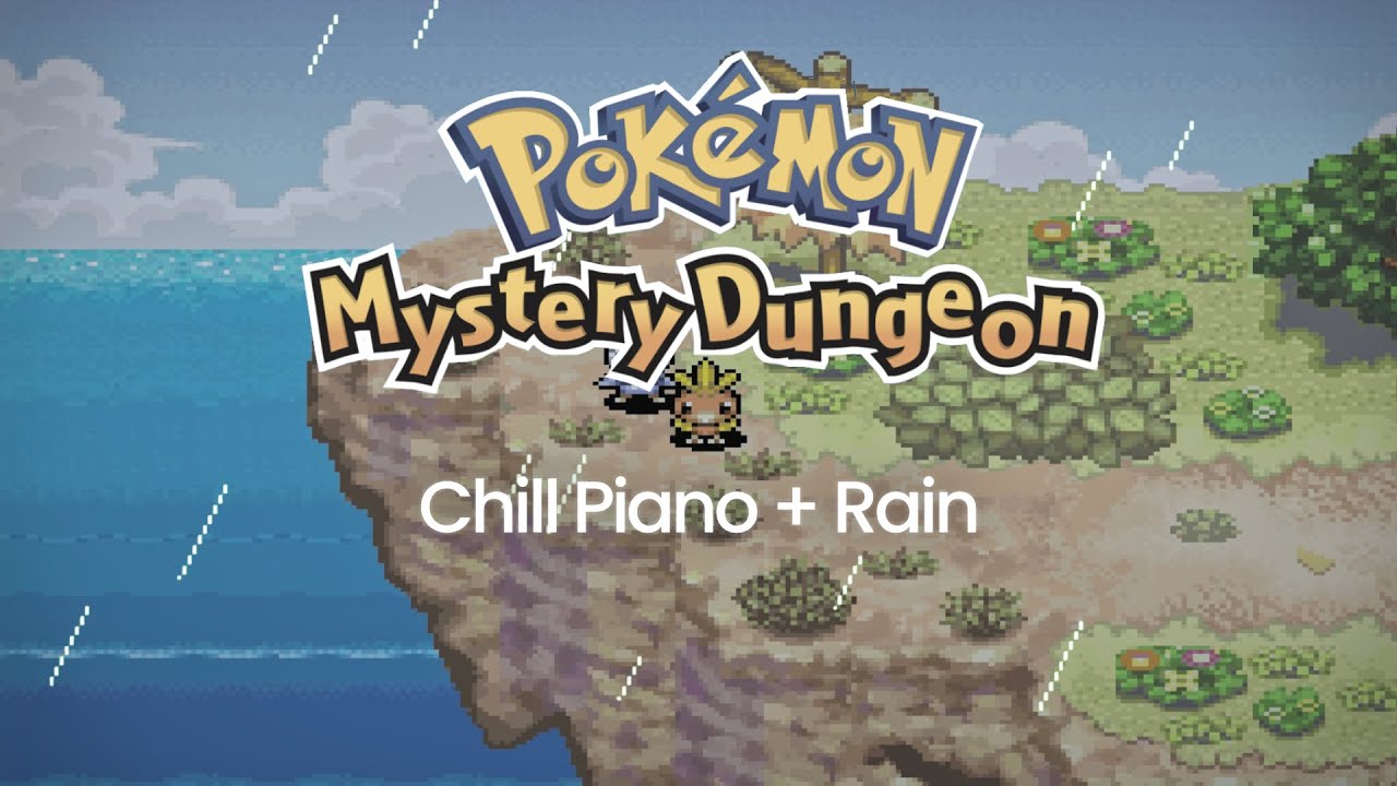 Cozy Pokémon Mystery Dungeon Piano Music with Relaxing Rain [ for studying, work & sleep ]
