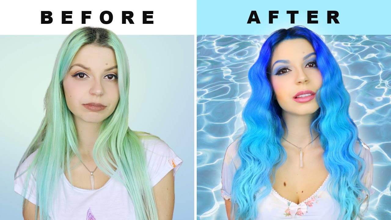 Dyeing My Hair Blue Ombre At Home 💙