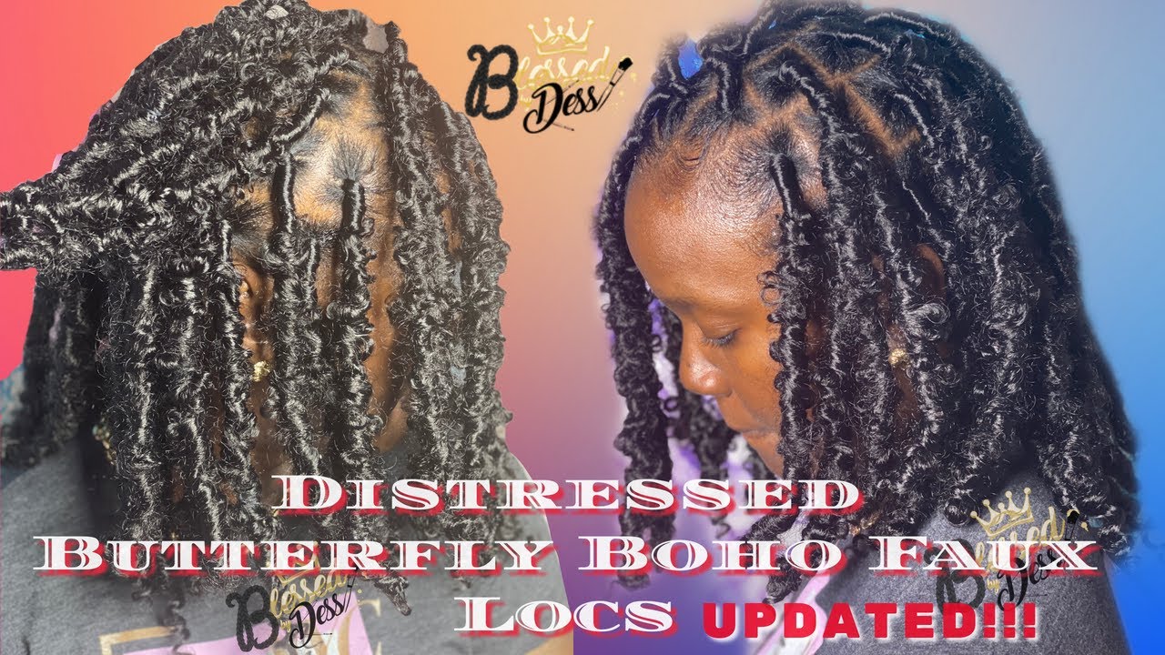 DISTRESSED BUTTERFLY BOHO FAUX LOCS 🚨 UPDATED🚨| THANK YOU FOR 1k‼️