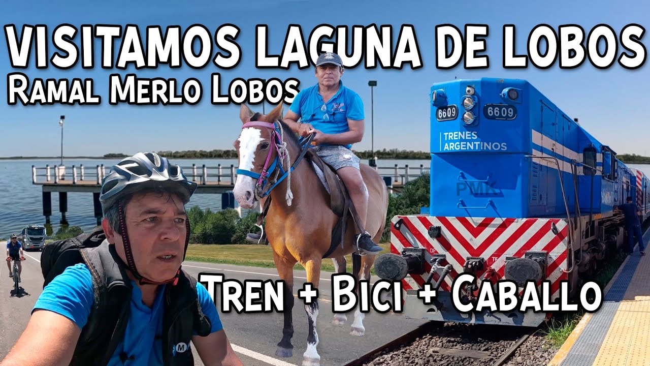 🚂⛱️☀️🚲🐴UN DIA EN LA LAGUNA DE LOBOS VIAJAMOS EN TREN SARMIENTO RAMAL MERLO LOBOS   BICICLETA CABALLO