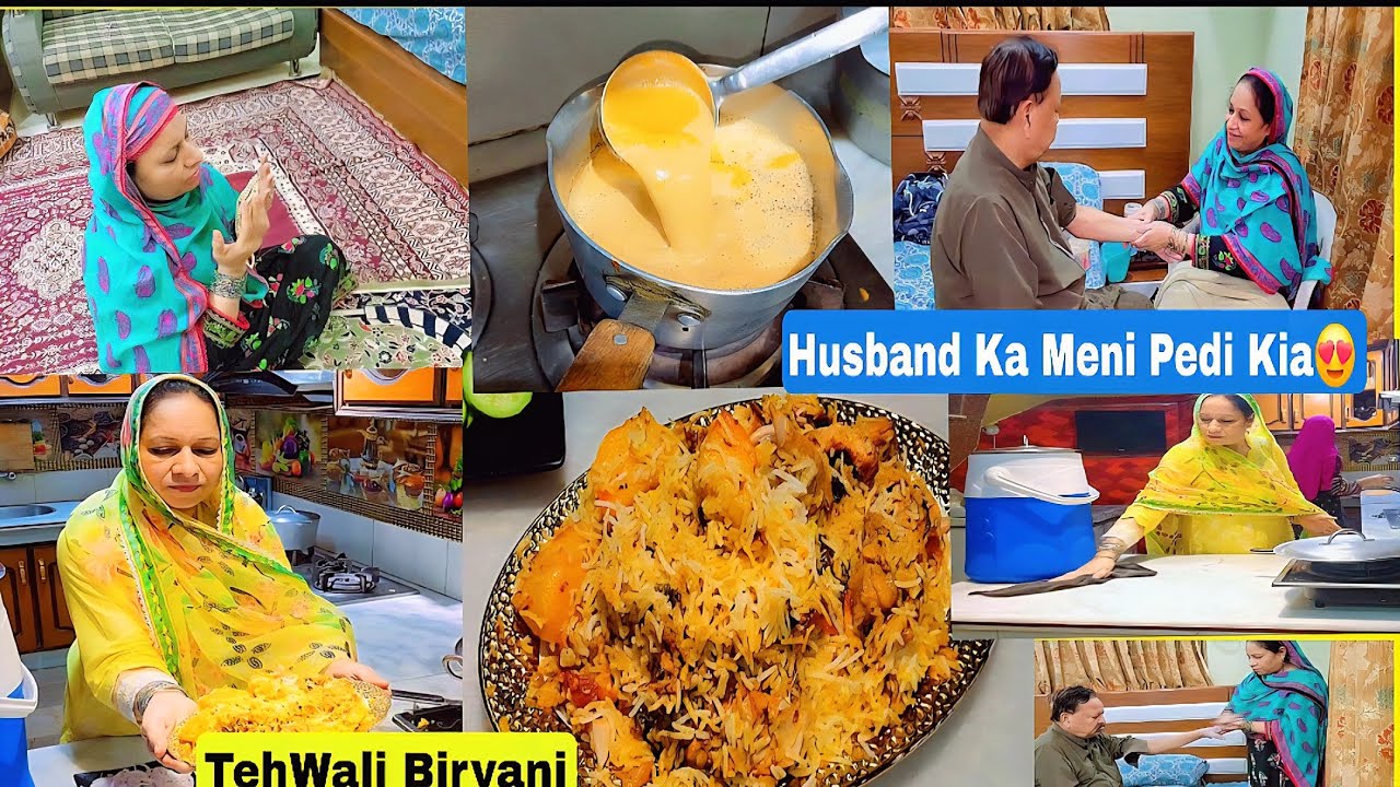 Husband ki khidmat (Meni Pedi) aur dil se bani hui Teh Wali Biryani //cooking with shabana❤️