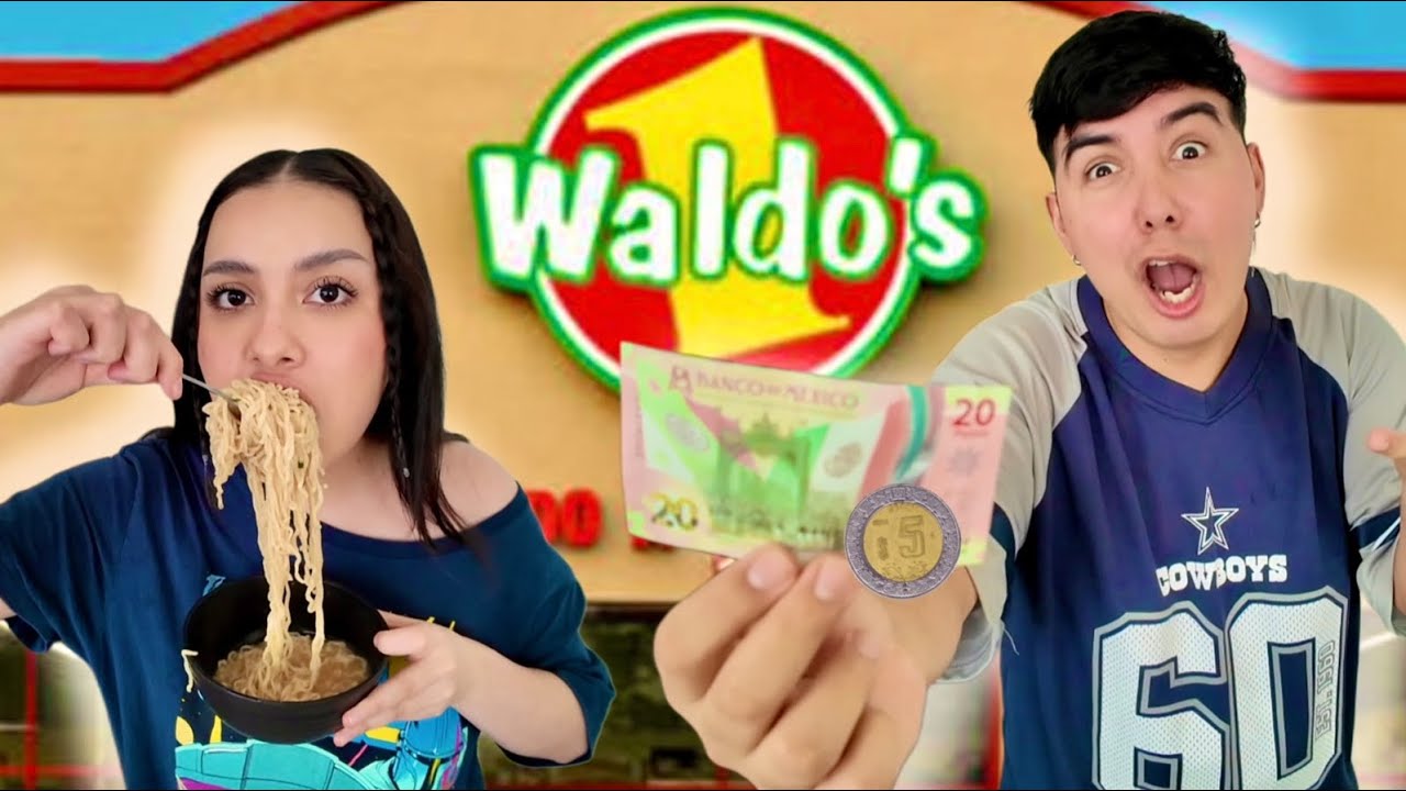 COMIENDO con solo 25 PESOS en WALDOS 😩