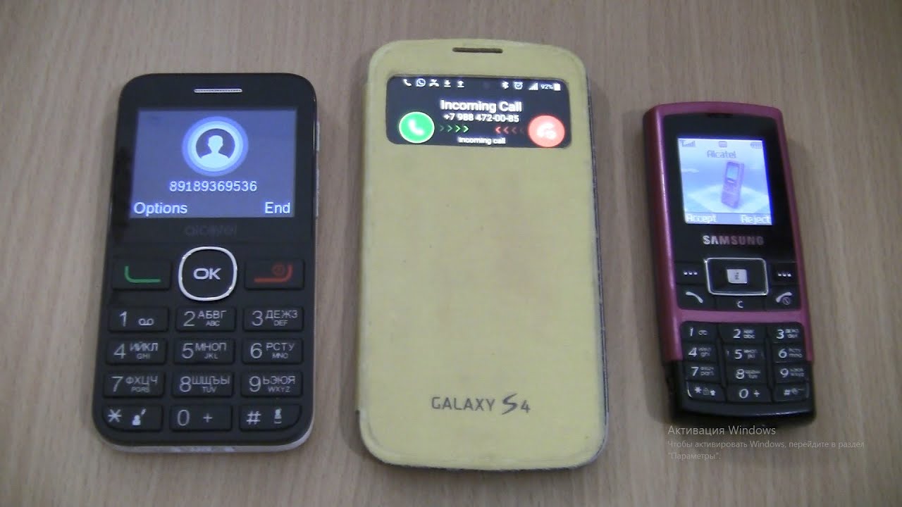 Incoming call & Outgoing call at the Same Time Samsung Galaxy S4 Yellow cover+c130+Alcatel 2008G