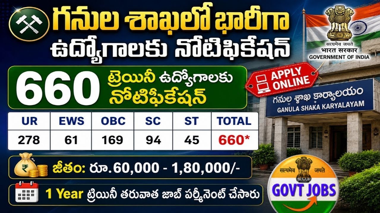 1 Year ట్రైనింగ్ ఇచ్చి పర్మనెంట్ ప్రభుత్వ ఉద్యోగం ఇస్తారు || Latest Government Jobs 2026