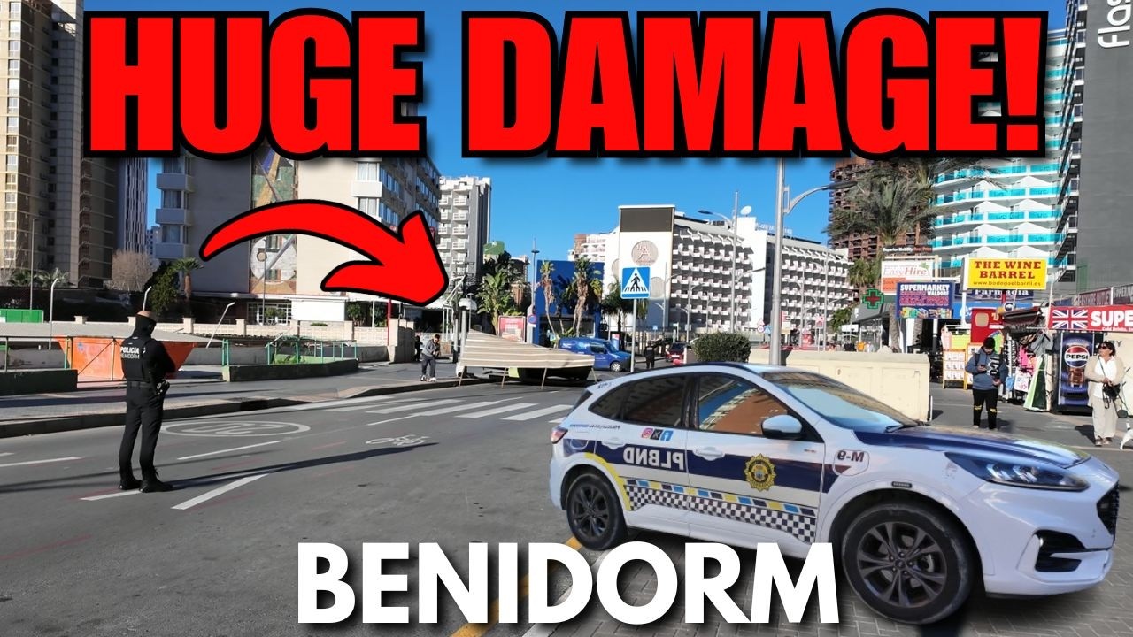 BENIDORM'S HUGE WINDSTORM DAMAGE! 😱🌪️ Roof Goes FLYING – Police On Scene!