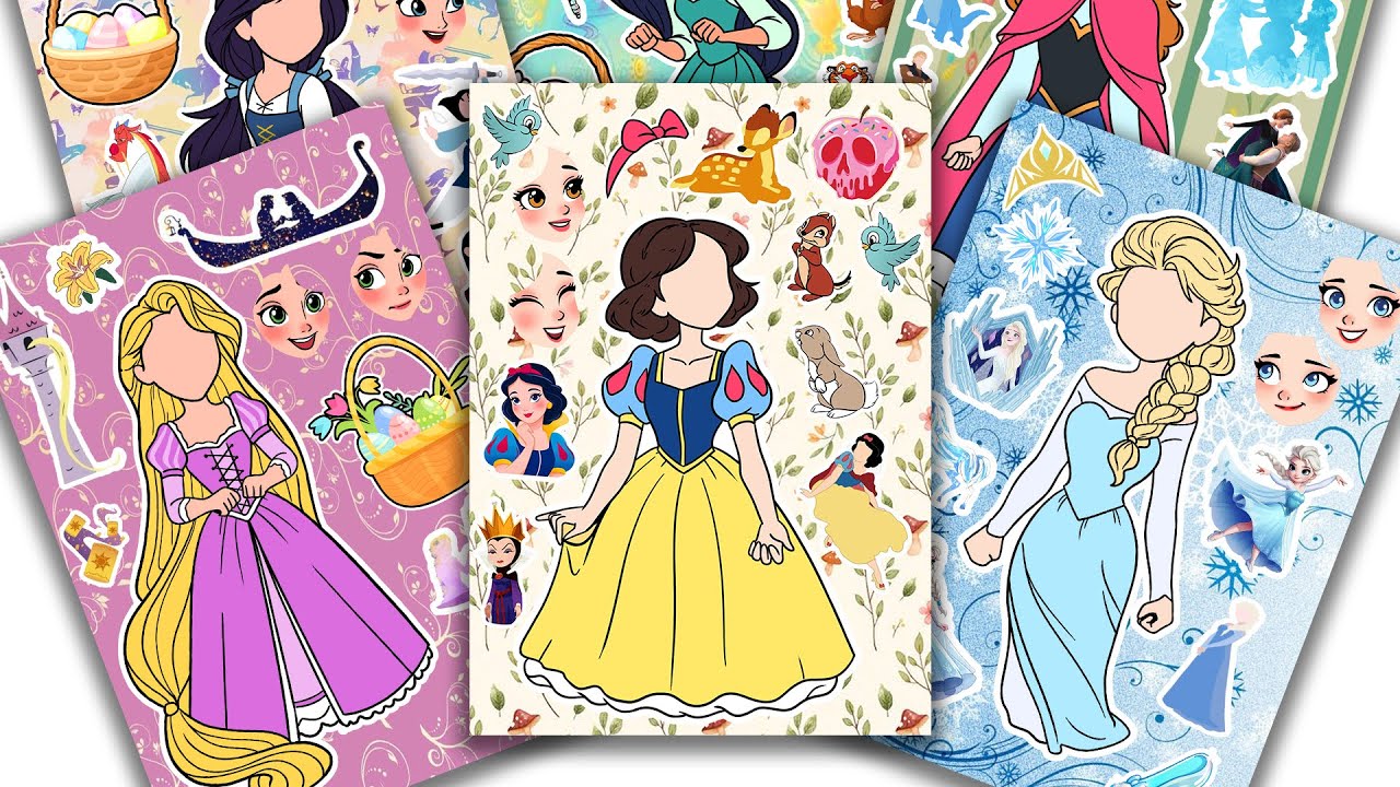 60 Minutes Satisfying with Disney Princess Sticker Book & Home made Sticker🎨 ASMR Paper DIY