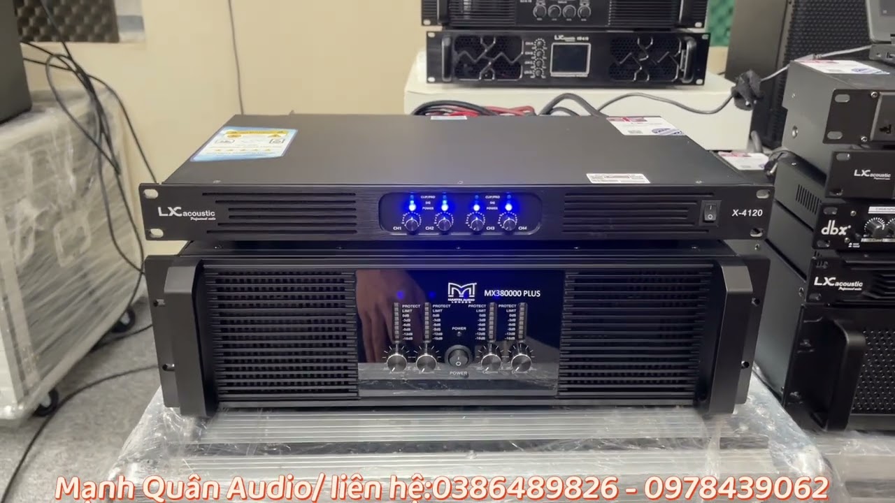 Giới thiệu Lại / Cục Đẩy 4 Kênh LX X4120 CS/1200W/1 kênh - Sai Ngắn 25cm. Lh:0386489826