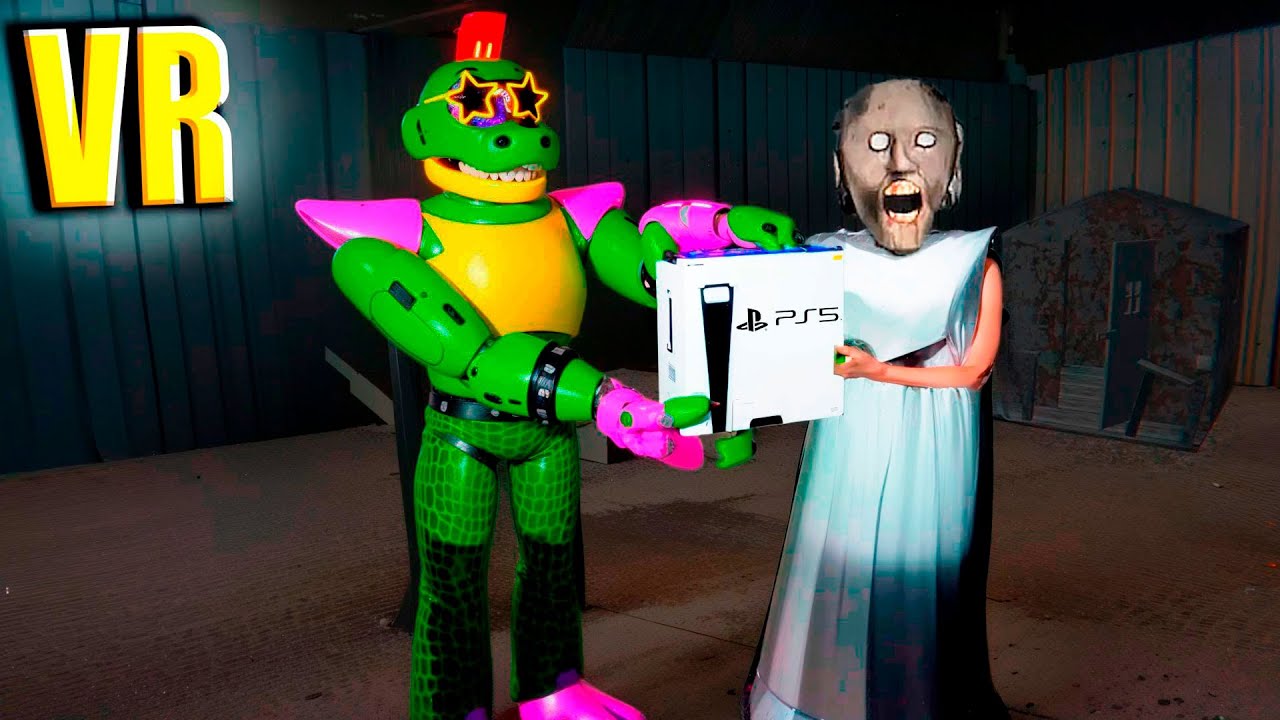VR Бабка Гренни украла Playstation 5 у брата Гига Монти в Бонелаб FNAF COOP Bonelab Mod