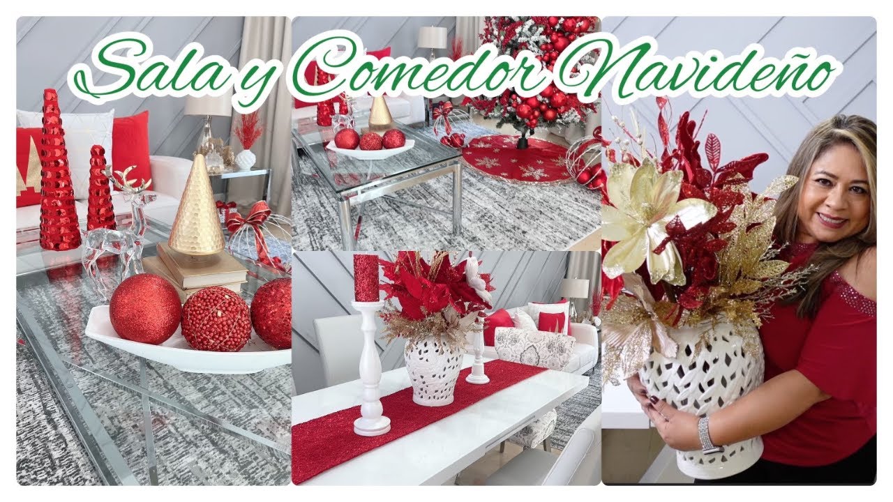 CÓMO DECORE PARA NAVIDAD MI SALA Y COMEDOR JUNTOS🎄❄️
