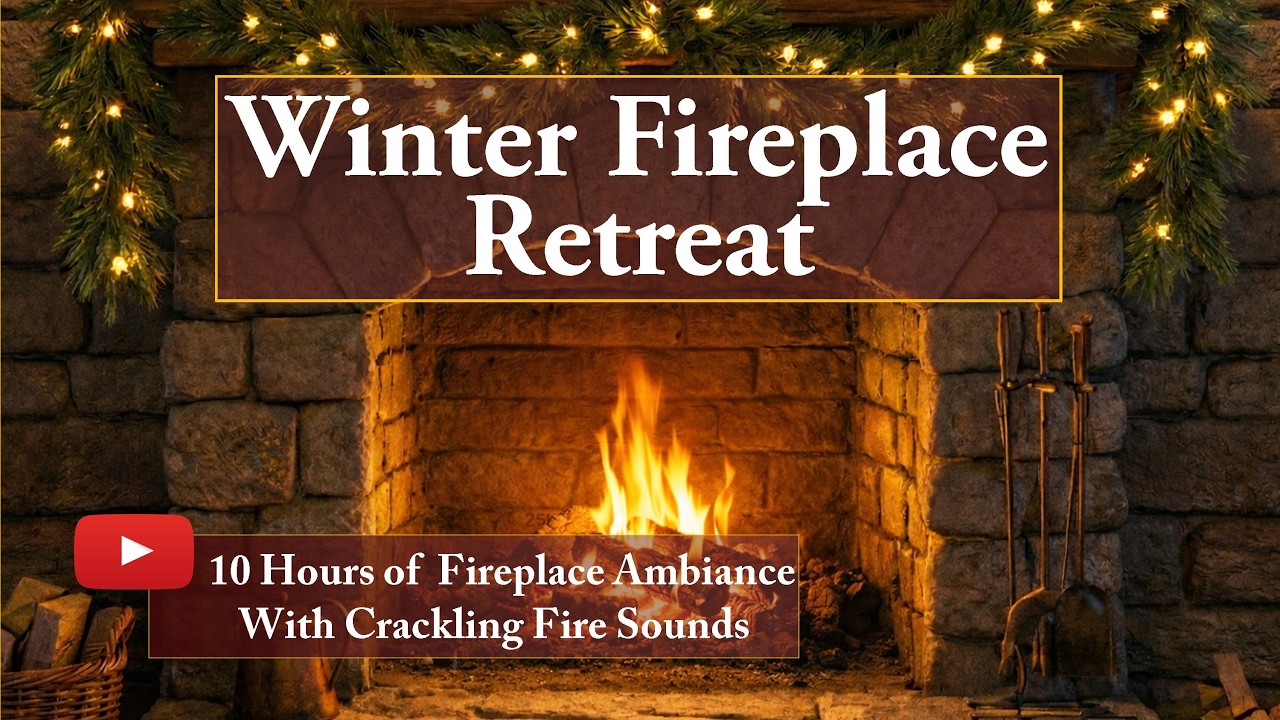 Winter Fireplace Retreat — 10 Hours of Cozy Fireplace Ambience with Real Fire Sounds