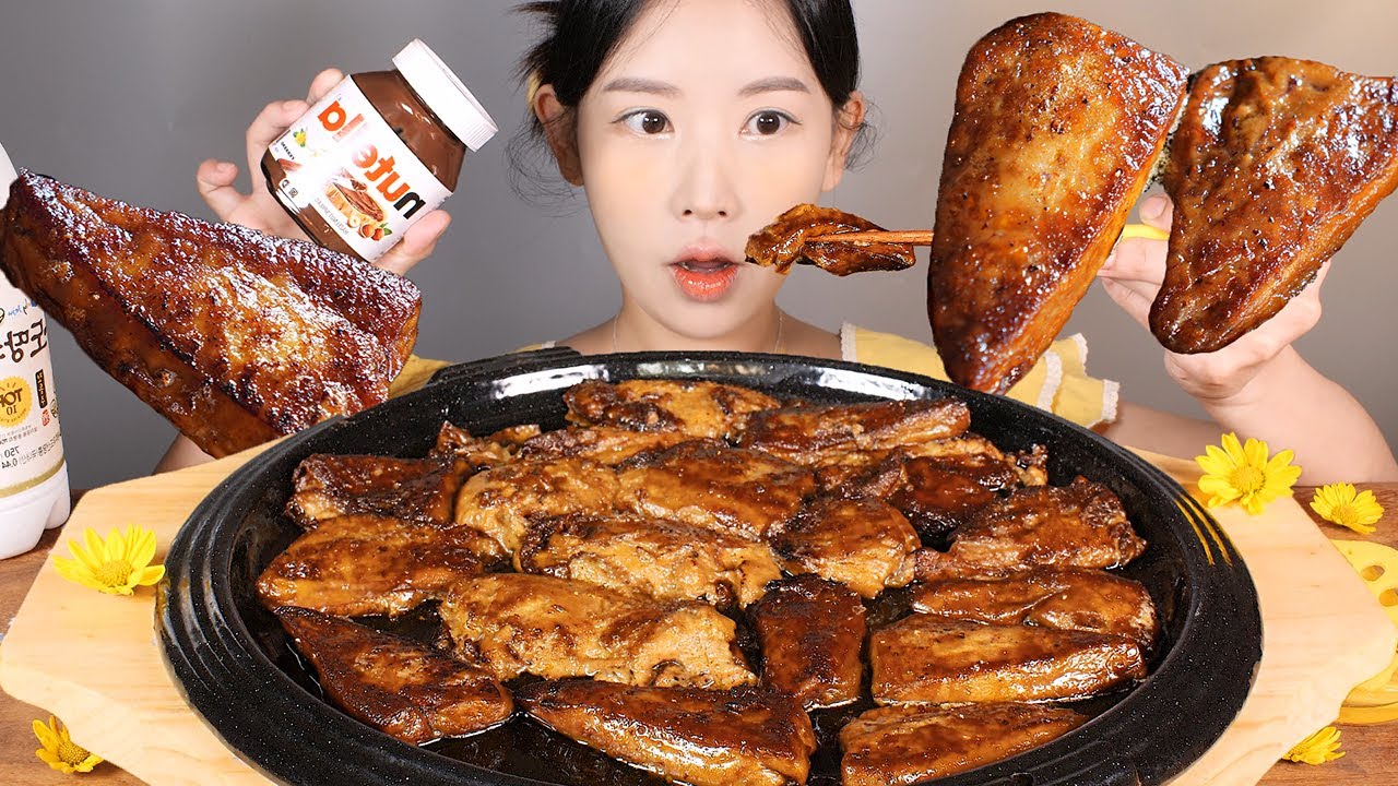 노랑가오리애 버터구이를 초콜릿에....🍫 노랑가오리애 먹방 Yellow Stingray Liver [eating show] mukbang korean food
