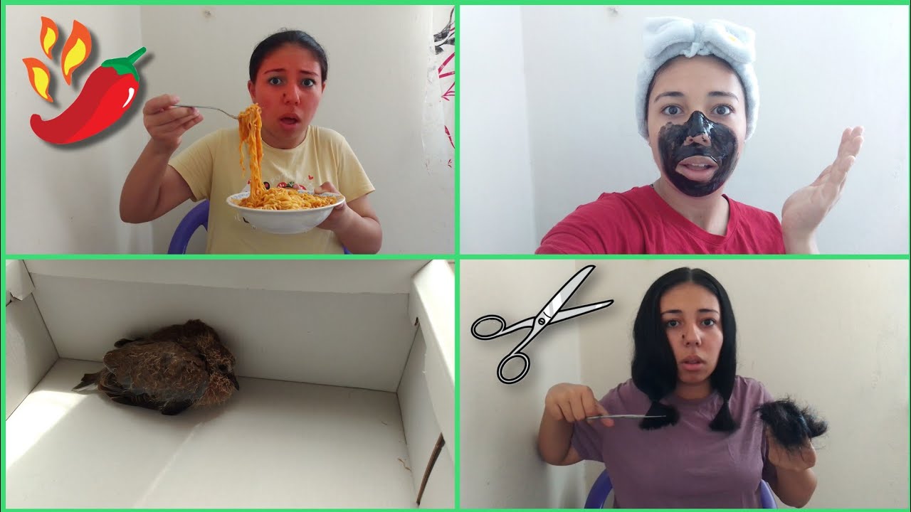 YİNE SAÇIMI KESTİM + ACILI NOODLE CHALLENGE | VLOG