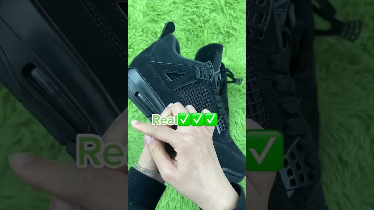 Air Jordan 4 black cat Real or Fake,Can you see the difference？
