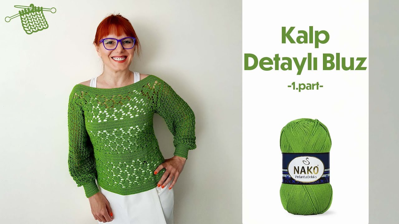 Yeşil Kalp Detaylı İnce Bluz - Part 1