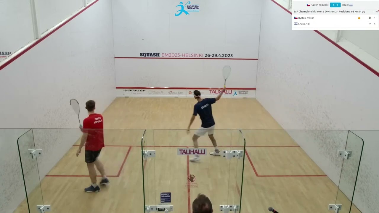 Viktor Byrtus - Yali Shass (Czech Republic vs Israel) - ESF European Team Squash Championships 2023