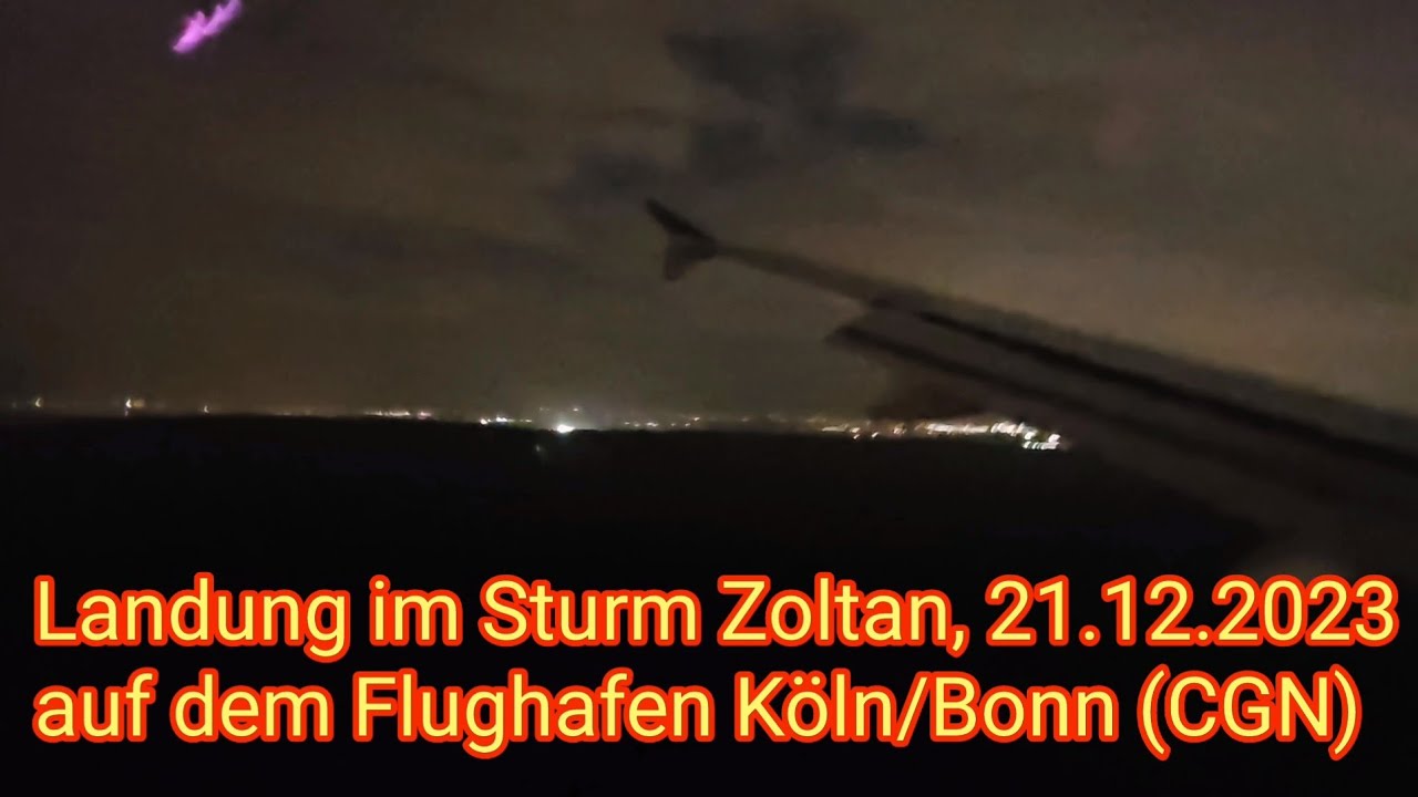 Sturmtief Zoltan: Landung 21/12/2023 am Flughafen Köln/Bonn, Airbus A320