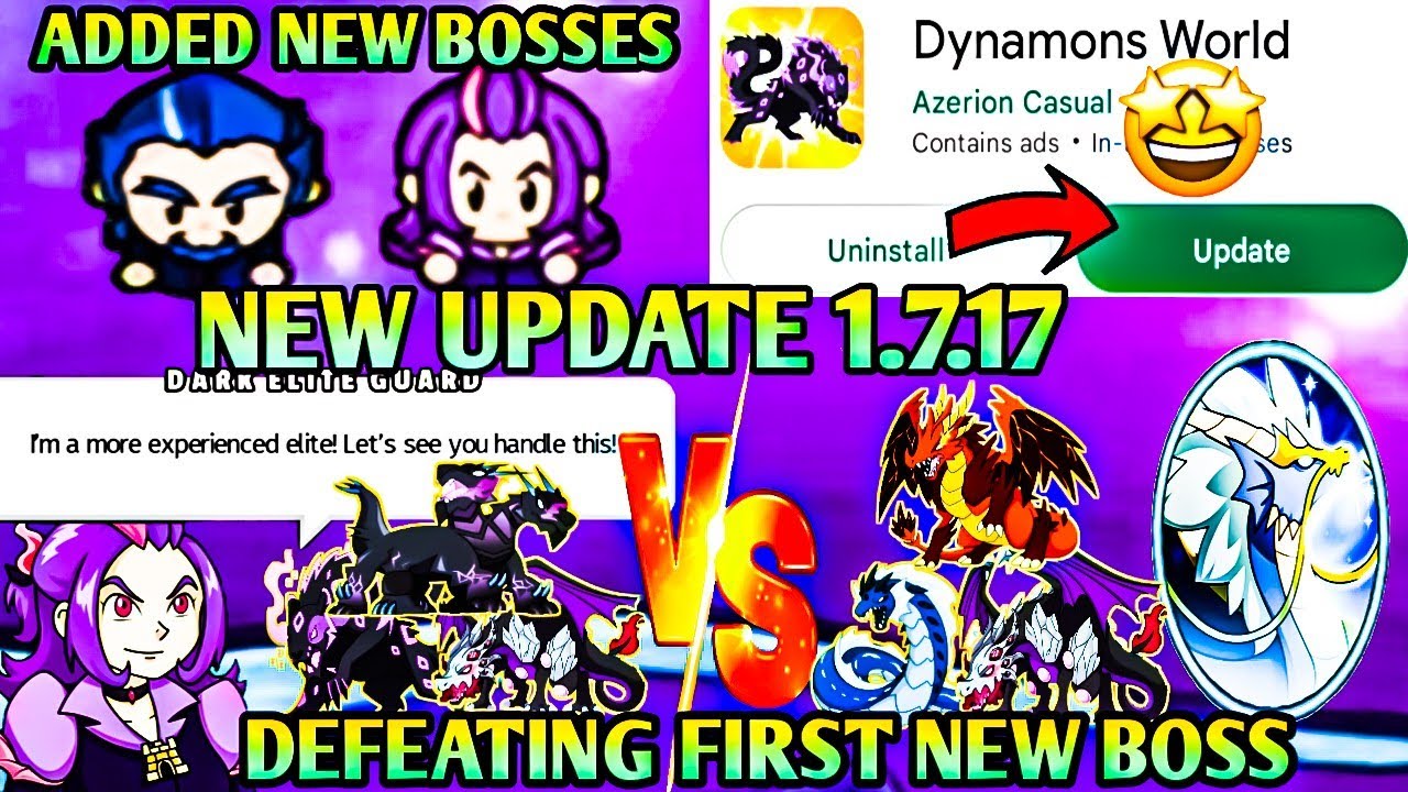 New Update 1.7.17 In Dynamons World 😍|Defeating First New Boss Of Treasure Cave 😍