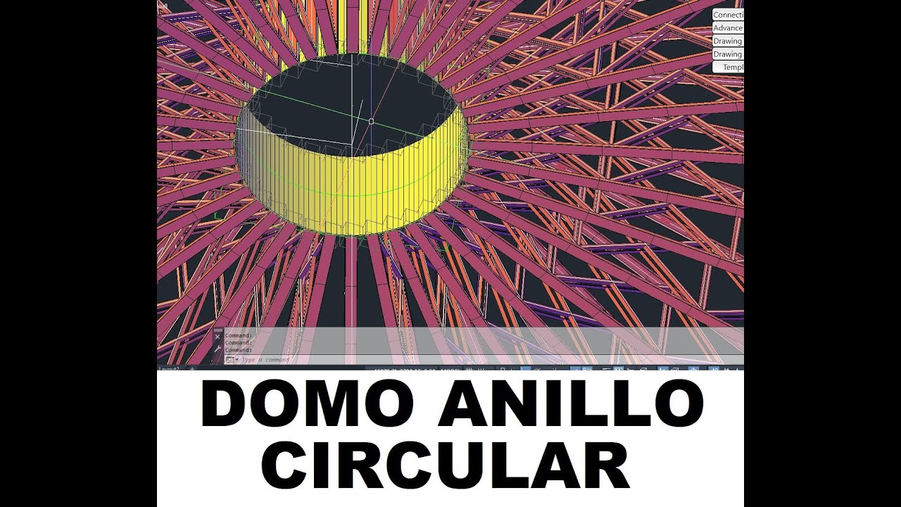 AUTOCAD ADVANCE STEEL CUBIERTA CIRCULAR COLISEO