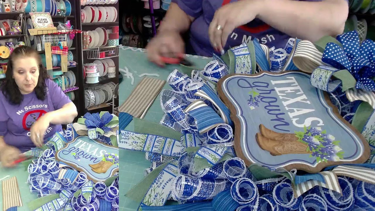 Come learn to make a  texas bluebonnet wreath with me!