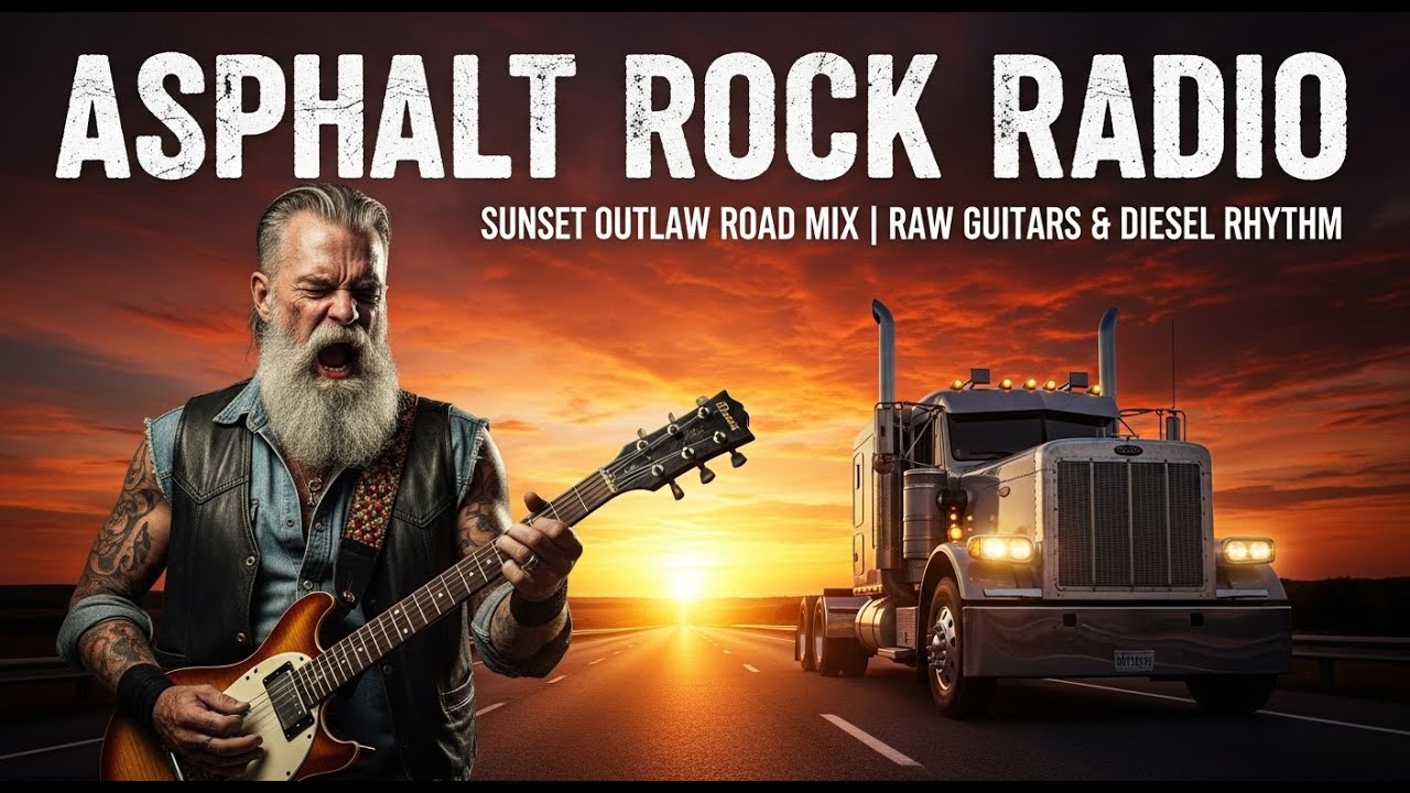 ASPHALT ROCK RADIO &ndash; SUNSET OUTLAW ROAD MIX | RAW GUITARS & DIESEL RHYTHM | #OutlawSunset