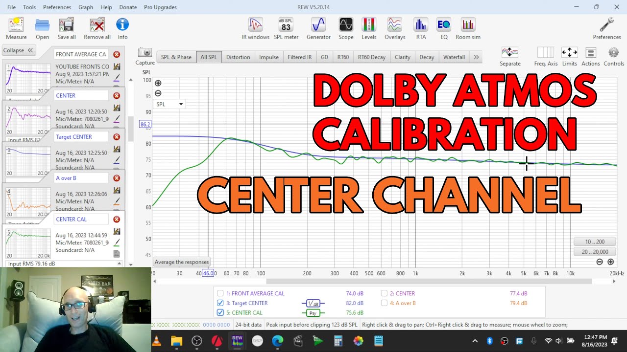 Dolby Atmos Measurements & Calibration - REW & Audyssey MultEQ-X - Center Channel - Part 2