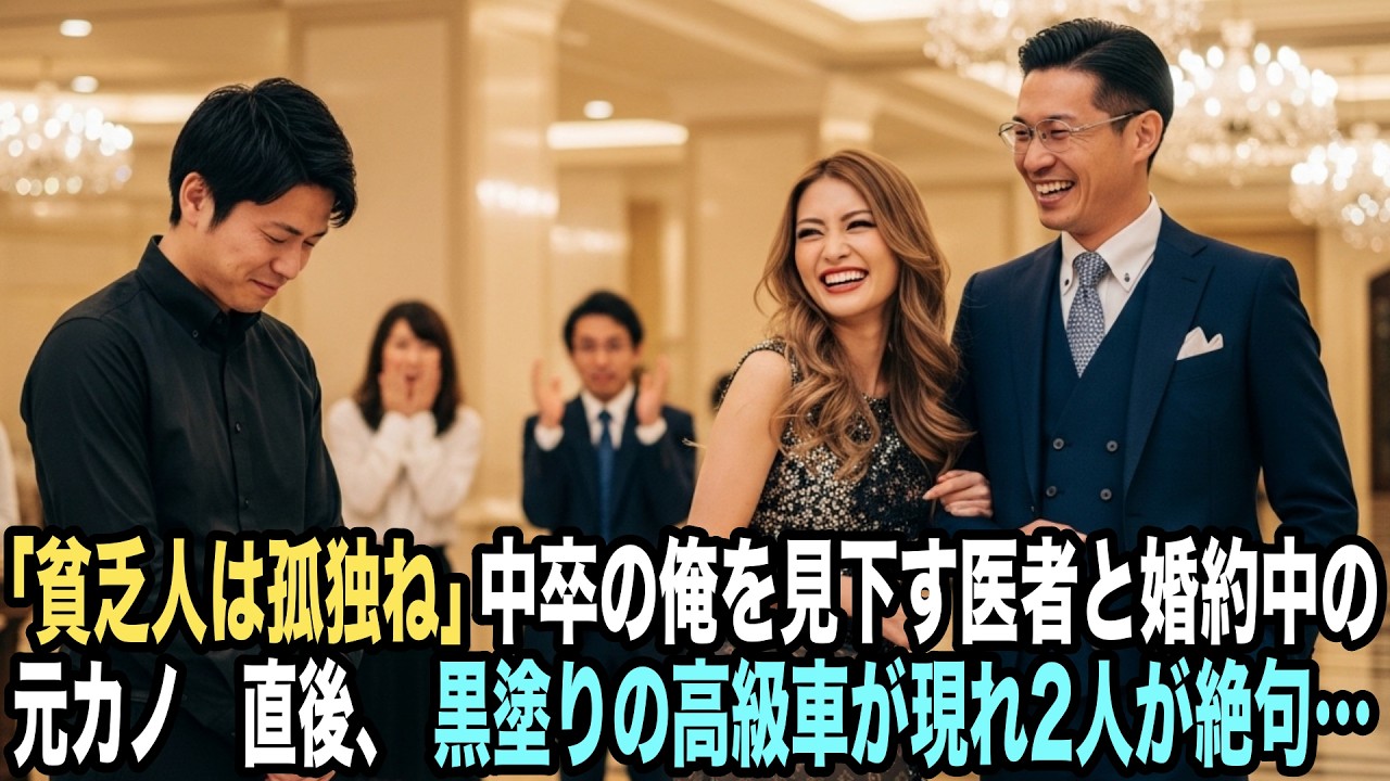 「貧乏人は孤独ね」中卒で町工場で働いてた俺を見下す、医者と婚約中の元カノ。直後、黒塗りの高級車から出てきた人物に元カノカップルは絶句…