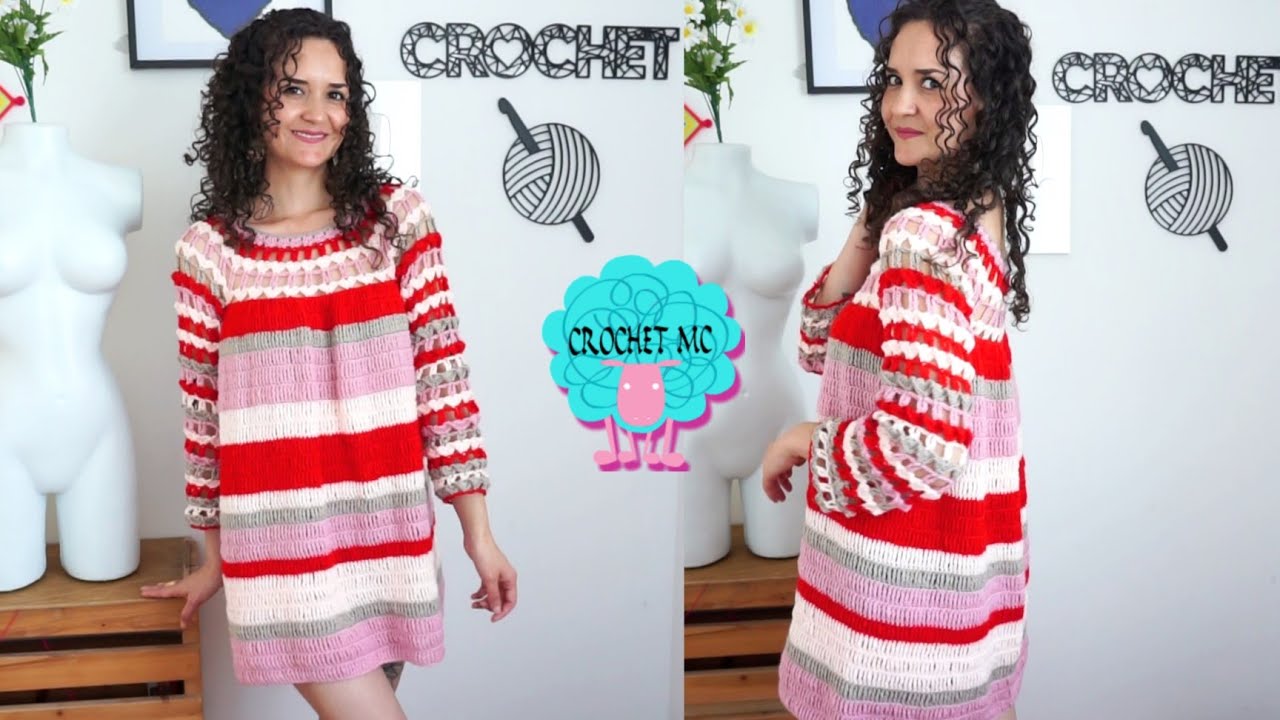 Vestido talego Nefertiti a crochet - todas las tallas