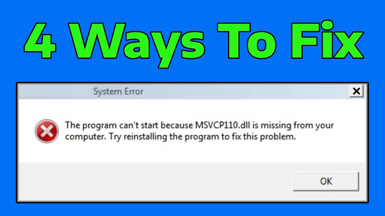 How To Fix Missing DLL Files Error