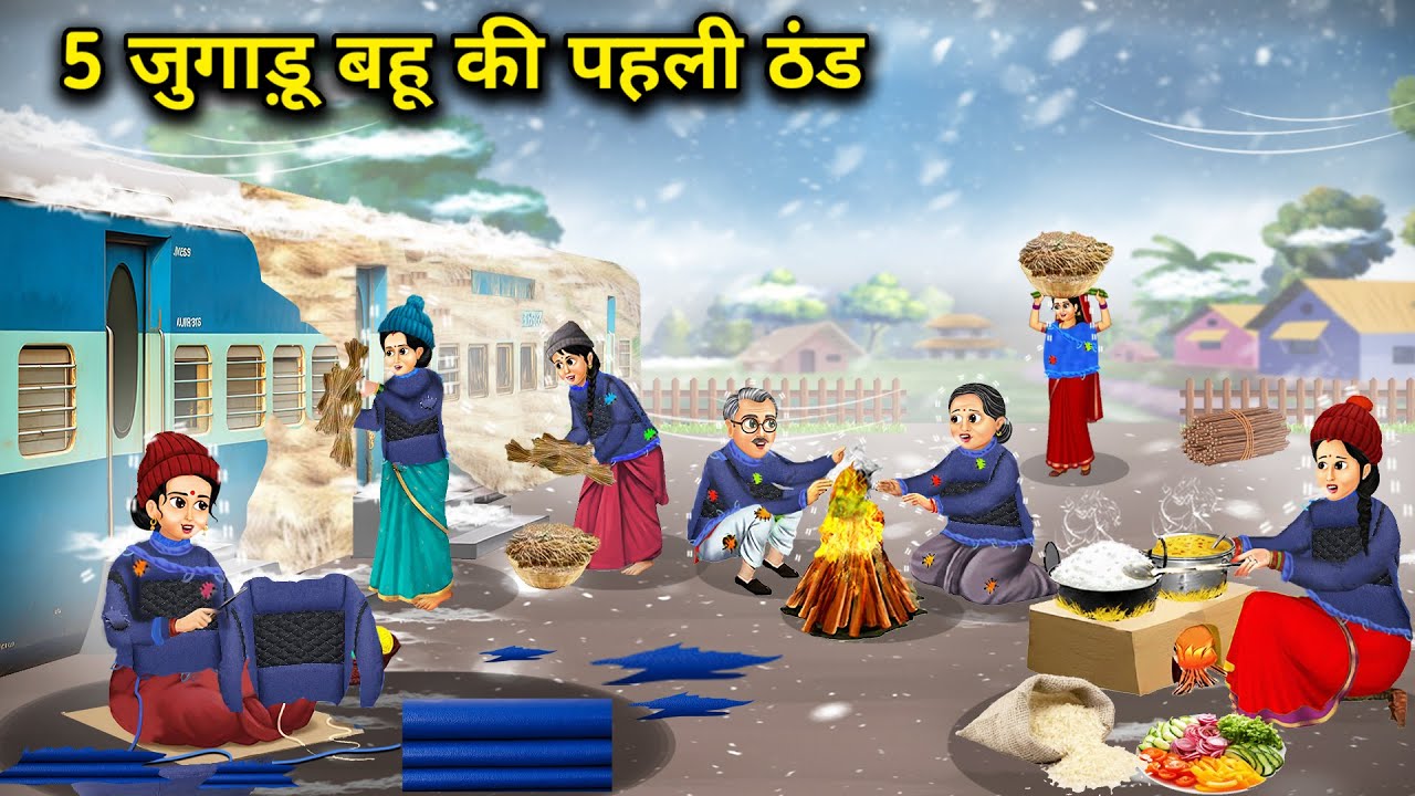 5 जुगाड़ू बहू की पहली ठंड || 5 Jugaadu Bahu's first cold || Cartoon Videos || Hindi Stories ||
