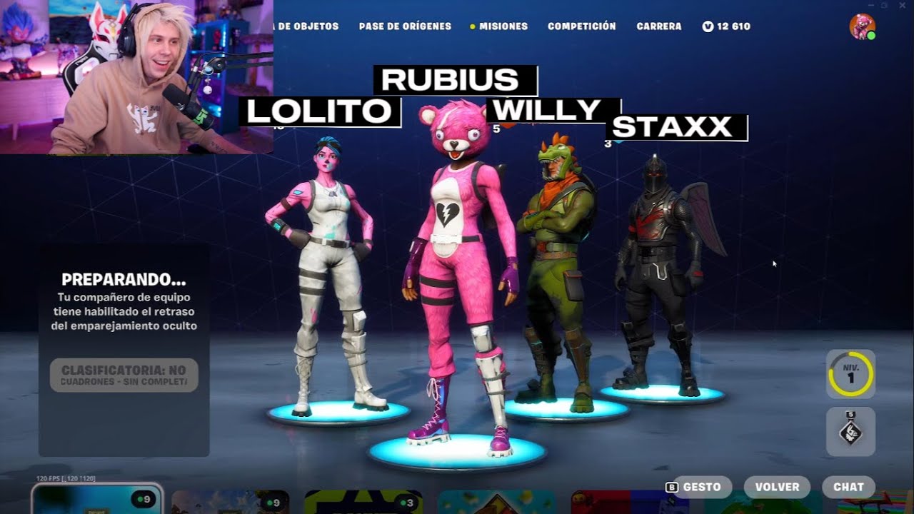 RUBIUS, WILLY, STAXX y LOLITO juegan al nuevo FORTNITE OG #1 🤖