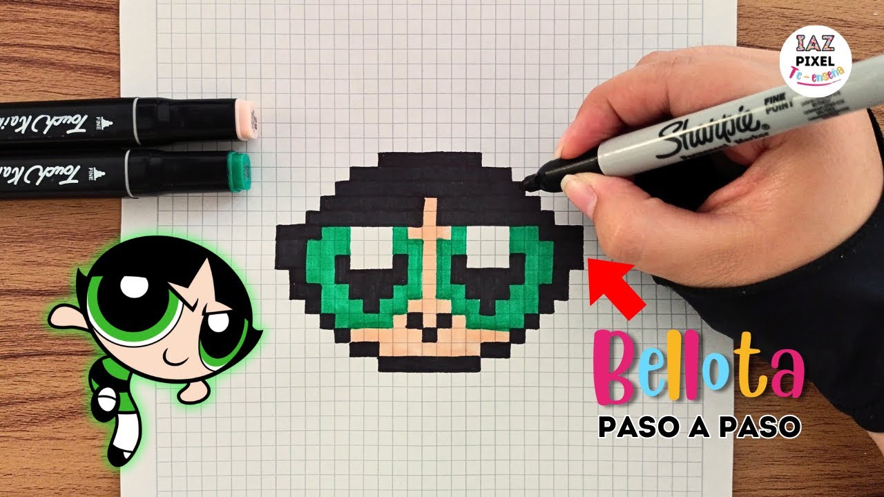 Como dibujar a BELLOTA en PIXEL ART – Tutorial paso a paso #pixelart #bellota