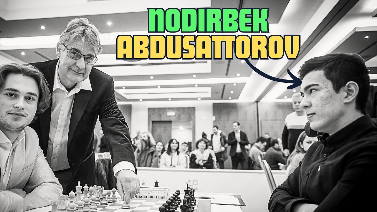 Nodirbek Abdusattorov explains the risky QGA line that he played to beat Keymer | Prague 2024