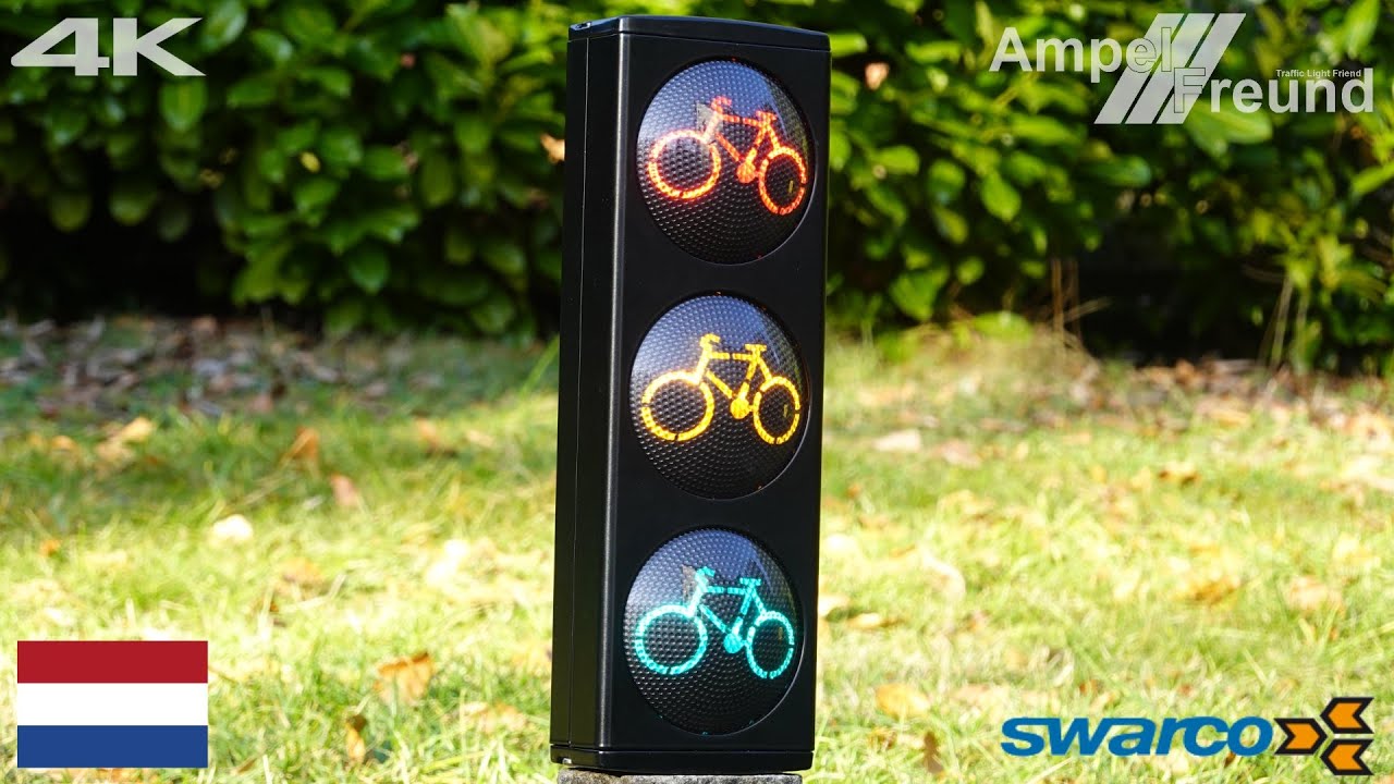 [4K] Swarco AM100 NL Bicycle Traffic Light Ø100 Full Aluminium housing!